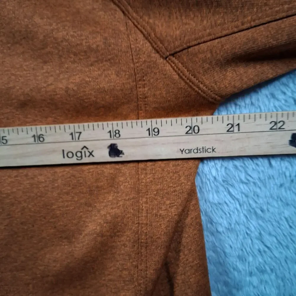 North Face Pullover Mens Large Orange Fleece Quarter Zip Hiking Chest Pocket